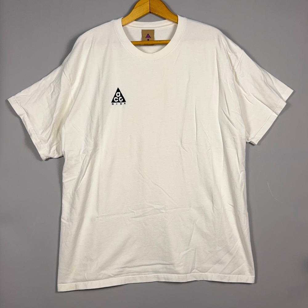 Nike ACG Embroidered T-Shirt Mens Size XL Logo White Plain